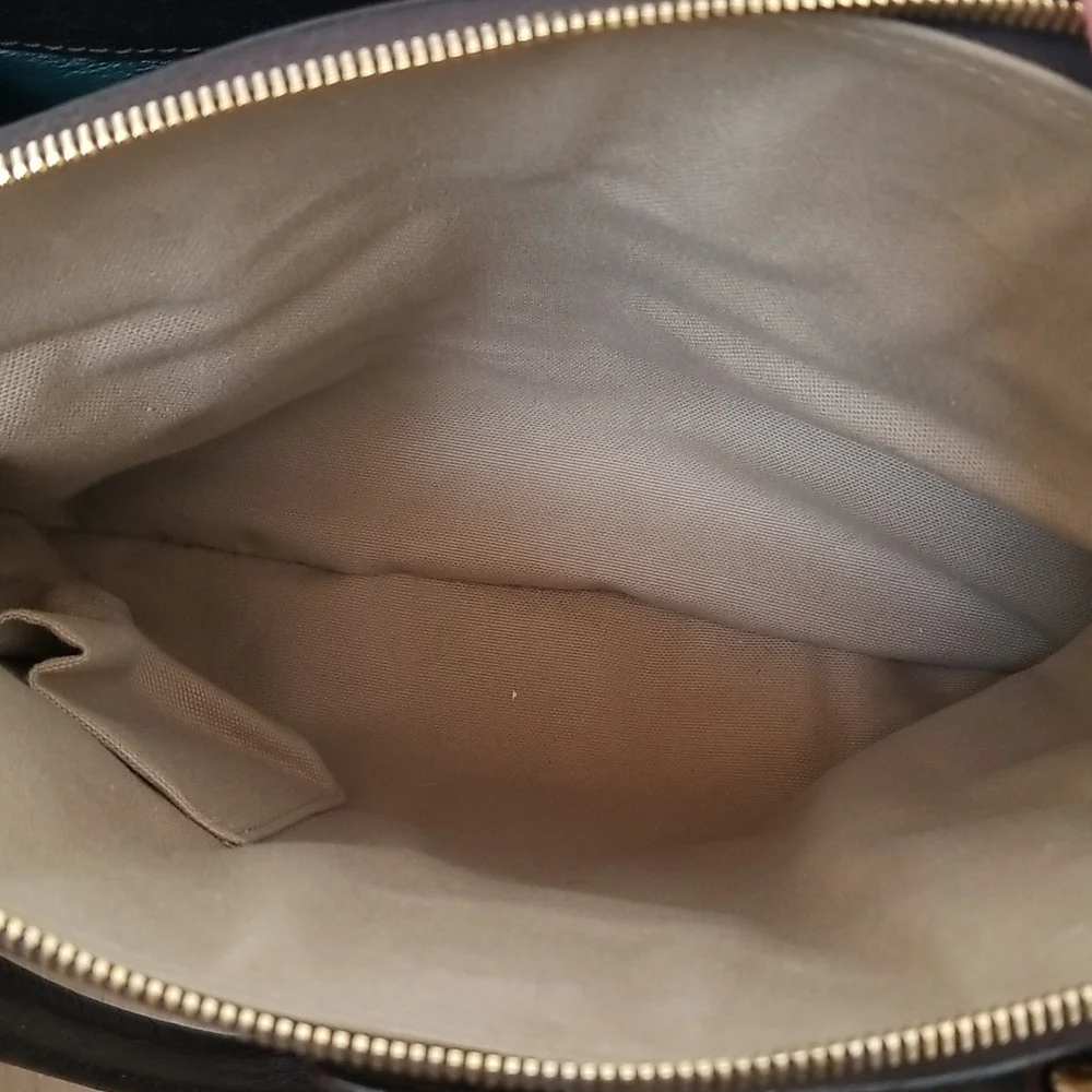 Marc Jacobs Hudson Striping Leather Satchel with Leather Lining in Dark …